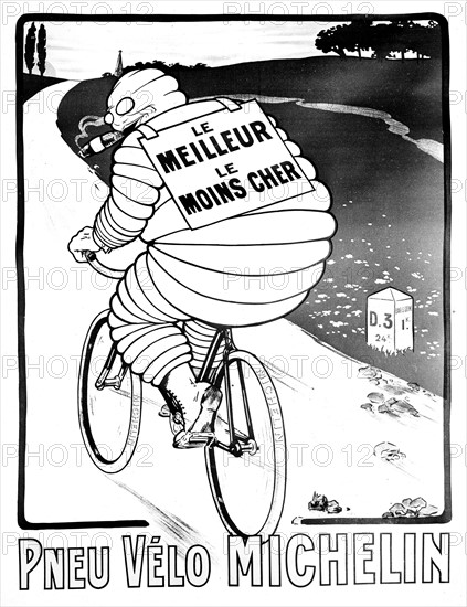 Affiche publicitaire pour le pneu vélo Michelin