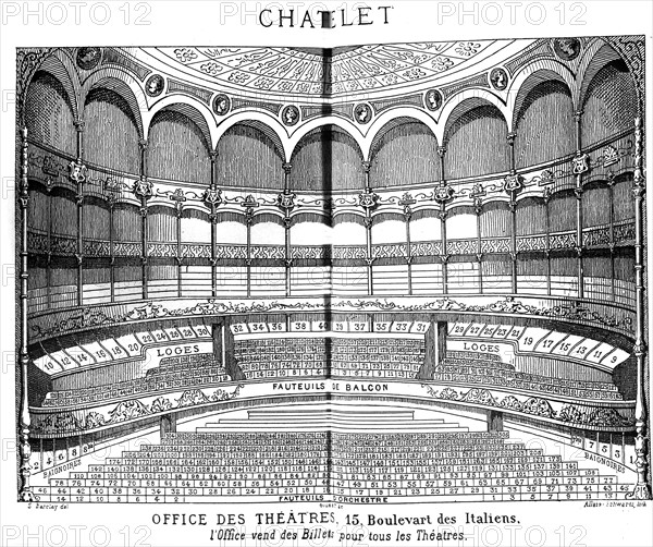 Paris. Le théâtre du Châtelet. in "Paris-Guide", Edition de 1867