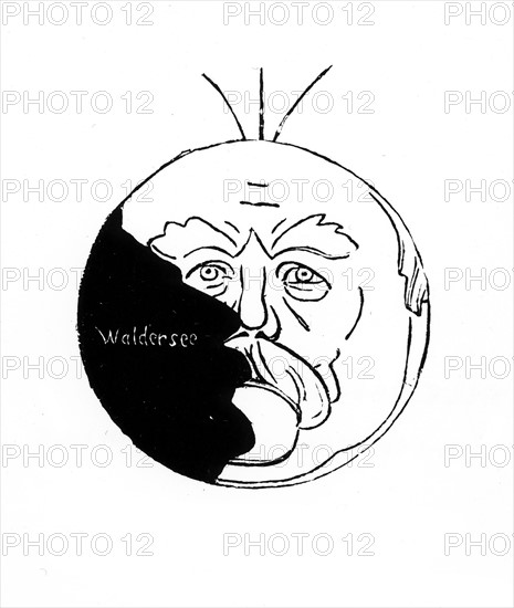 Caricature in "Kladderadatsche". "A Partial Eclipse" (Bismarck)