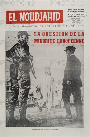 Frontpage of the newspaper El Moudjahid on January 29, 1961