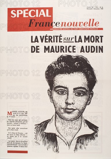 Frontpage of the newspaper 'France Nouvelle' on December 2, 1959