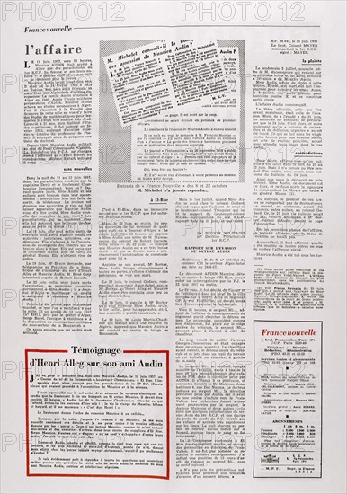 Newspaper 'France Nouvelle', December 2, 1959