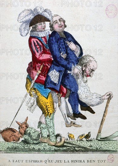 Paysan accablé d'impôts, au 18e siècle