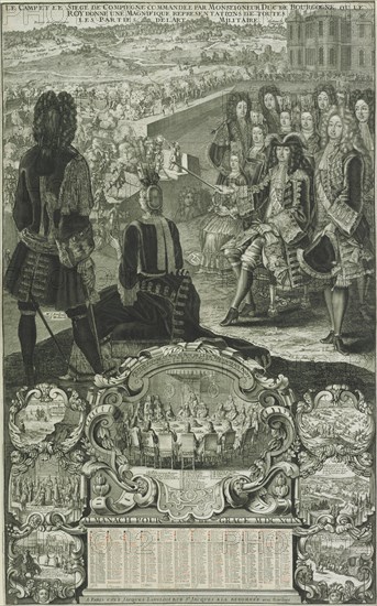 Almanac of 1699, showing the Camp and Siege of Compiègne in 1698