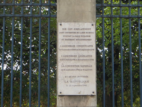 Plaque salle du Manège