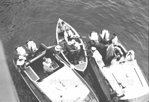 Jackie Kennedy. Eté 1962. Vacances à Ravello (Italie). Bateau