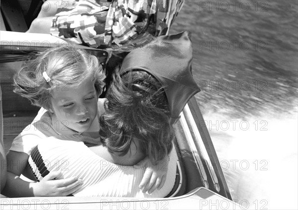 Jackie Kennedy. Summer 1962. Vacation in Ravello (Italy). Caroline