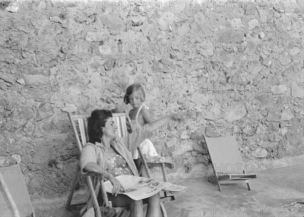 Jackie Kennedy. Summer 1962. Vacation in Ravello (Italy). Deckchair