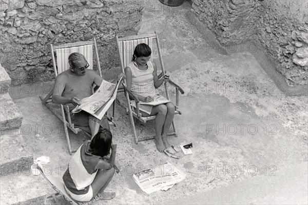 Jackie Kennedy. Summer 1962. Vacation in Ravello (Italy). Deckchair