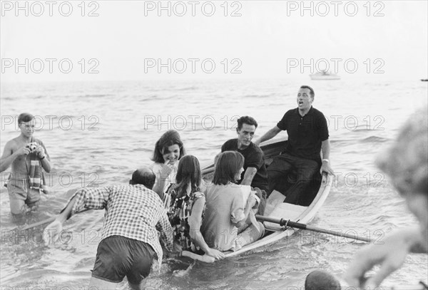 Jackie Kennedy. Summer 1962. Vacation in Ravello (Italy). Boat