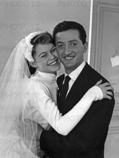 Benno Graziani with Brigitte Bardot on her wedding day, 1952