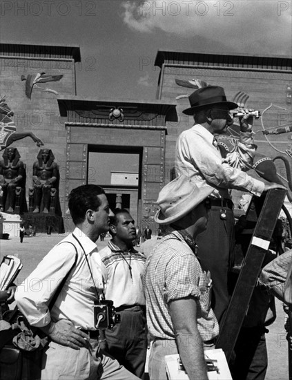 Cecil B. DeMille and Benno Graziani, 1954