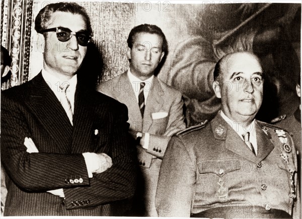 General Franco and Mohammed Reza Pahlavi, Shah of Iran