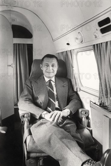 Gianni Agnelli, dans son premier avion