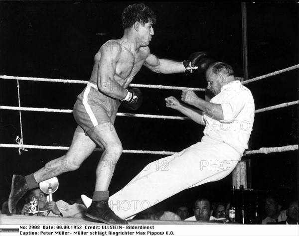 Boxing match Mueller vs Stretz, 1952