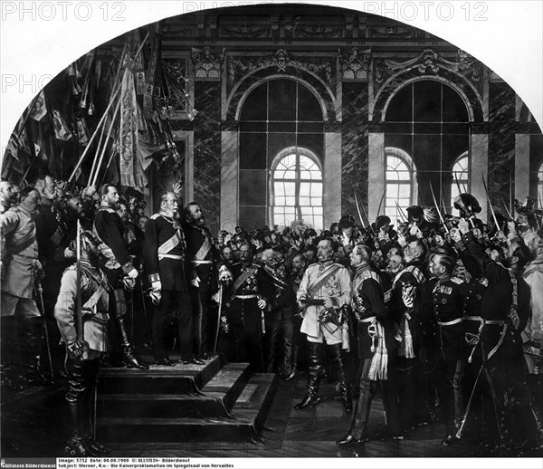 Werner, Guillaume 1er proclamé empereur dans la Galerie des Glaces, à Versailles, 1871