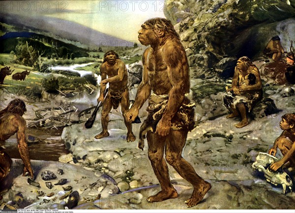Groupe d'hommes du Néanderthal