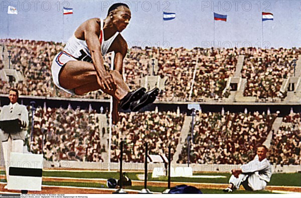 Jesse Owens, at the 1936 Olympic Games, Berlin