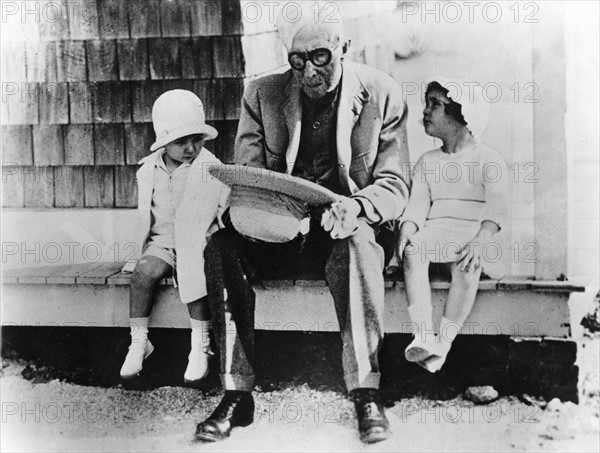 John D. Rockefeller with two great-grandchildren, 1933