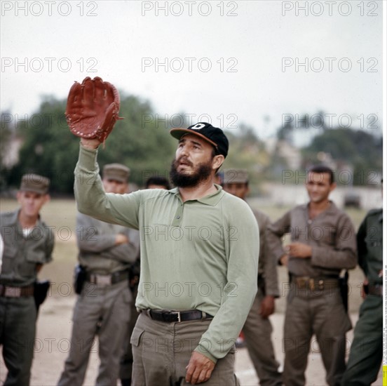 Fidel Castro playing baseball