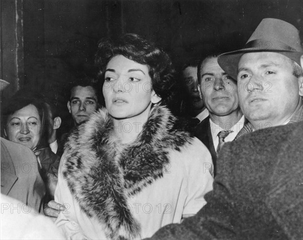 Maria Callas lors de son audience visant à prononcer son divorce, en novembre 1959