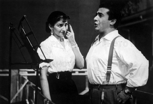 Maria Callas et le ténor Giuseppe Di Stefano, vers 1954