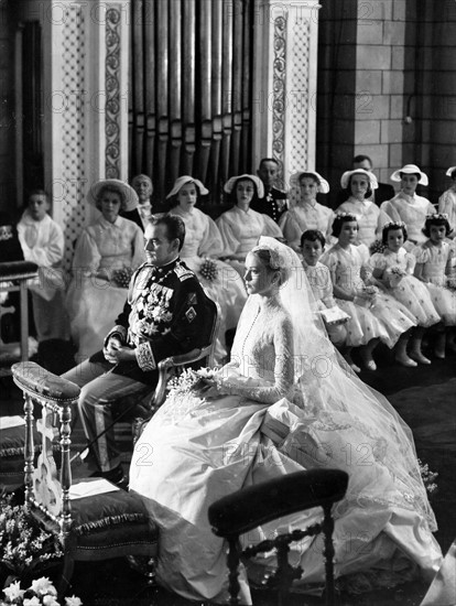 Mariage de Rainier III et Grace Kelly en avril 1956