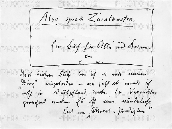 Friedrich Nietzsche, Lettre à Peter Gast