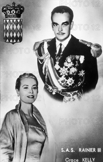 Grace Kelly et Rainier III de Monaco en 1956