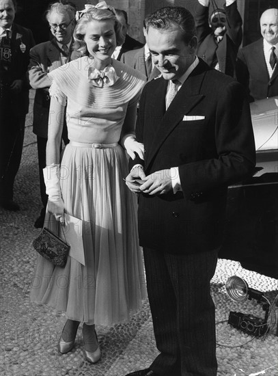 Grace Kelly et Rainier III en 1956