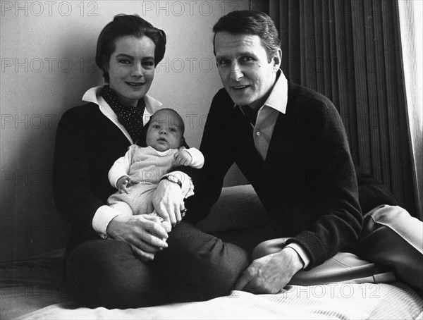 Romy Schneider avec son mari Harry Meyen et leur fils David