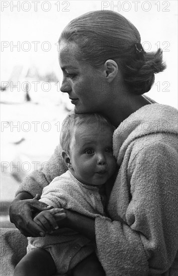 Romy Schneider and son