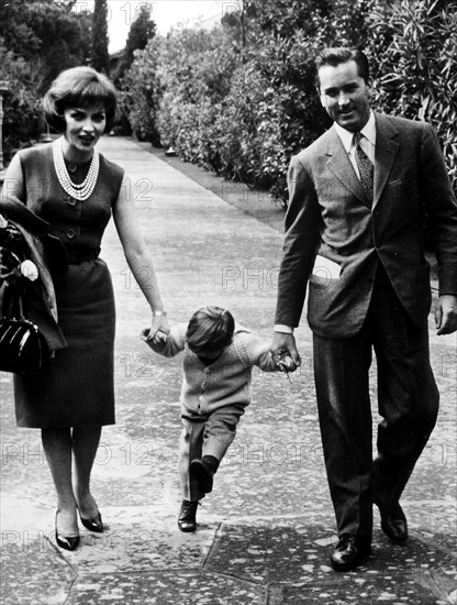 Gina Lollobrigida, Milko Skofic et leur fils Milko en 1960