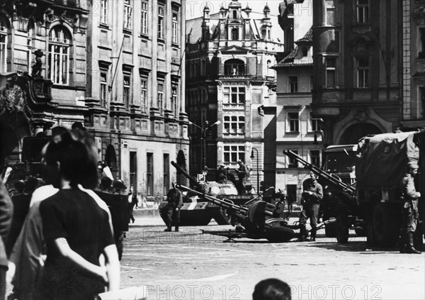 Prague Spring: Soviet troops invading the country