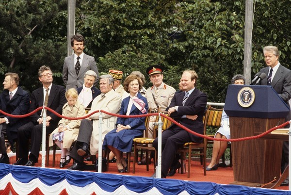 Jimmy Carter lors d'une conférence, 1978