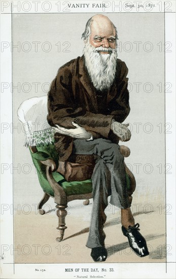 Caricature représentant Charles Darwin