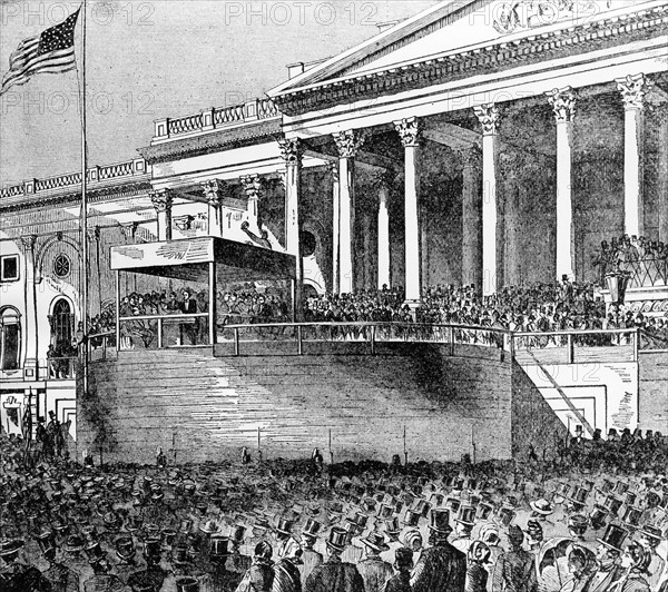 Abraham Lincoln lors de son discours d'investiture, 4 mars 1861