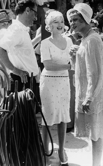 Arthur Miller, son épouse Marilyn Monroe et Jack Lemmon