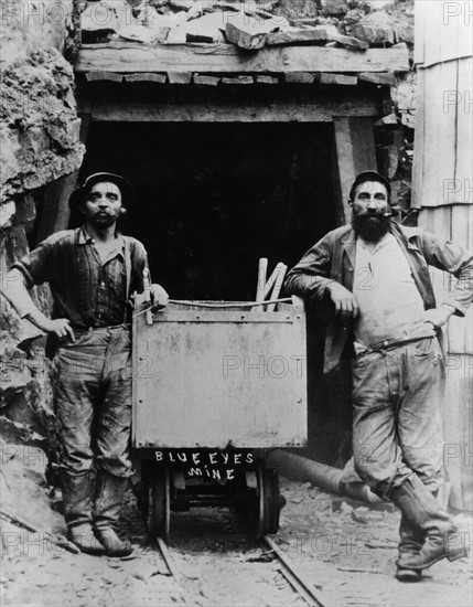 Gold miners in California, wearing Jeans trousers by Levi Strauss