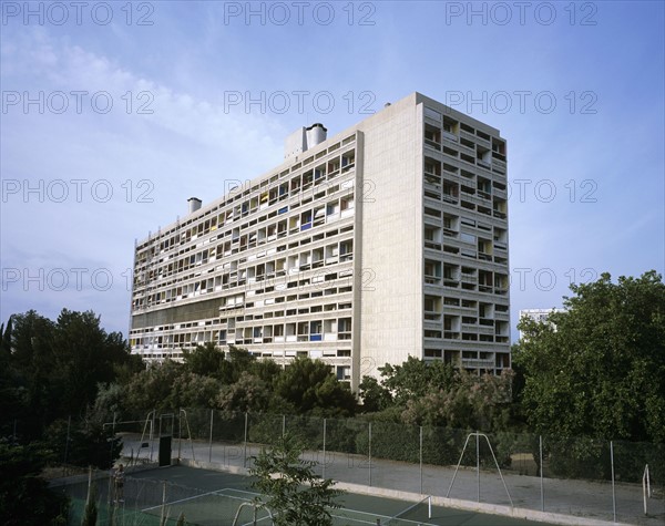 Marseilles: Wohneinheit (Unite dëhabitation) "Cite Radieuse"  des Architekten Le Corbusier (Charles-Edouard Jeanneret-Gris)