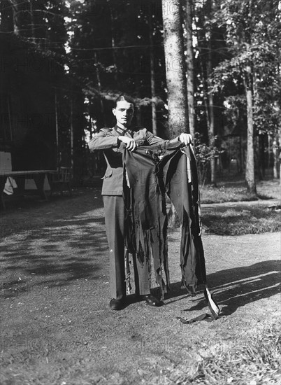 Ripped uniform after a bombing assassination was attempted on July 7, 1944