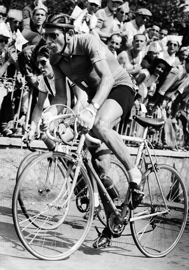Coppi, Fausto *15.09.1919-02.01.1960+Radrennfahrer, Italien'Il Campionissimo' (Meister der Meister)- in einem Rennen- 1959