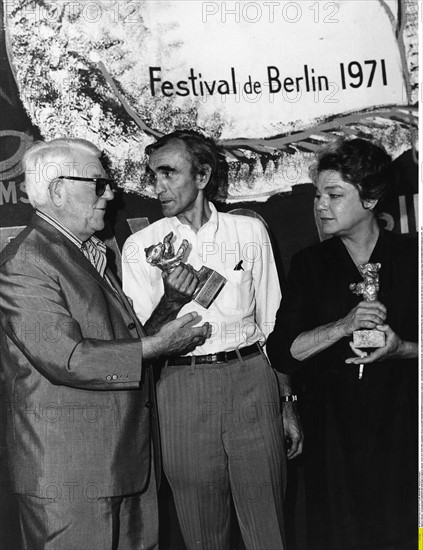 Jean Gabin, Pierre Granier-Deferre et Simone Signoret