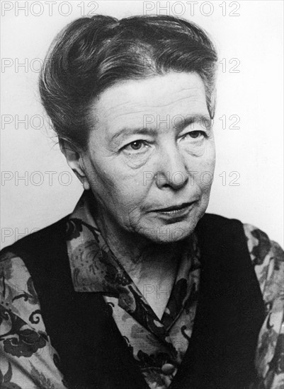 Simone de Beauvoir, undatiert (vermutlich um 1970)