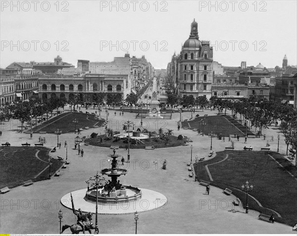 Buenos Aires: Plaza y Avenida de Mayo, um 1920