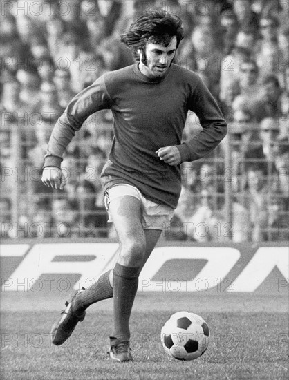 Der Fuáballspieler George Best, Manchester United. 
 
 
Undatiertes Foto.