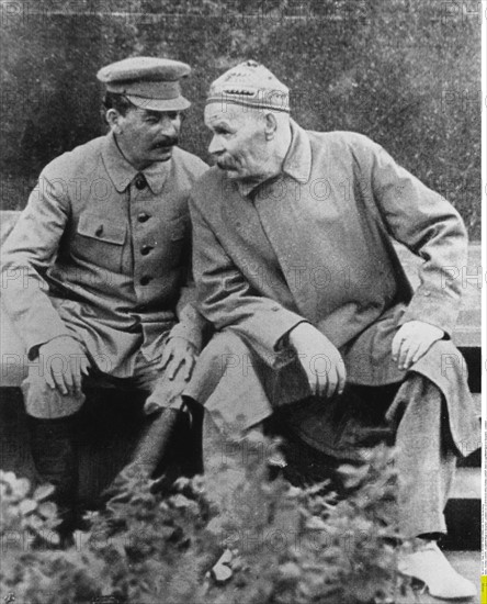 Stalin - Politiker, UdSSR - mit Maxim Gorki im Gespr„ch - undatiert