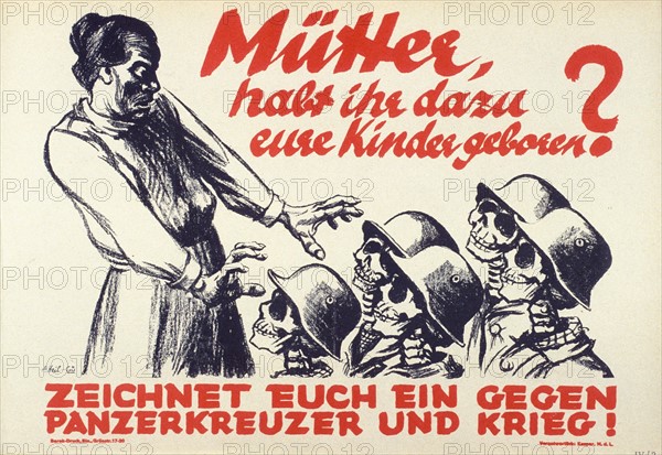 KPD 1918-1933 - Plakat für das Volksbegehren gegen den Bau des Panzerkreuzers A