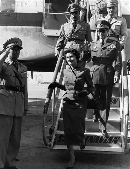 Mohammed Reza Shah Pahlavi et sa seconde épouse la princesse Soraya Esfandiary