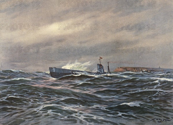 Le sous-marin allemand U-9 à Heligoland